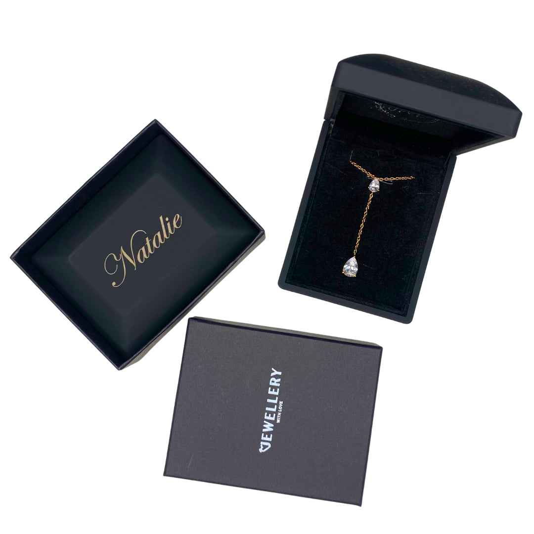 JWL Dewdrop Gold Vermeil Lariat Necklace