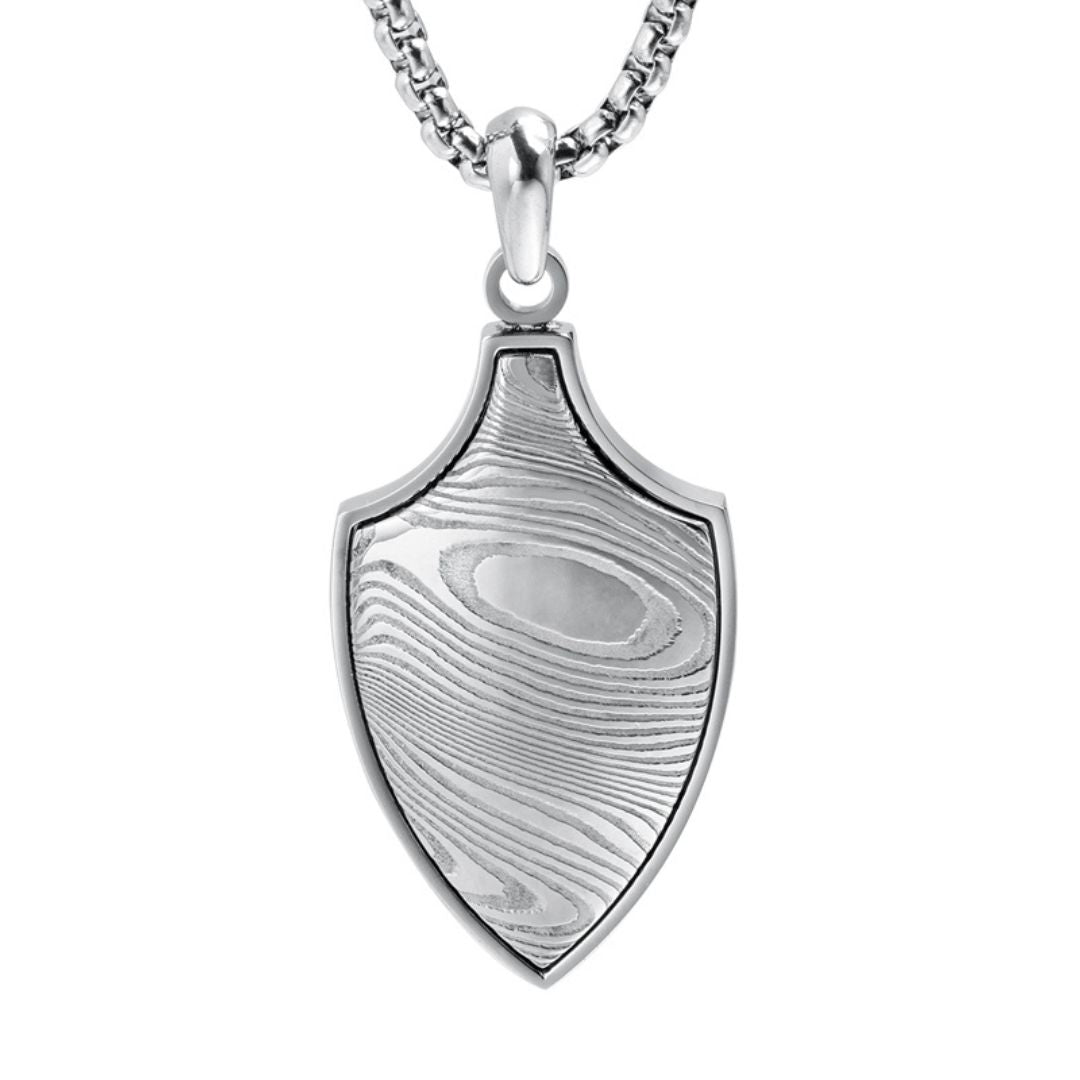 To My Wonderful Husband/Soulmate Damascus Shield Necklace