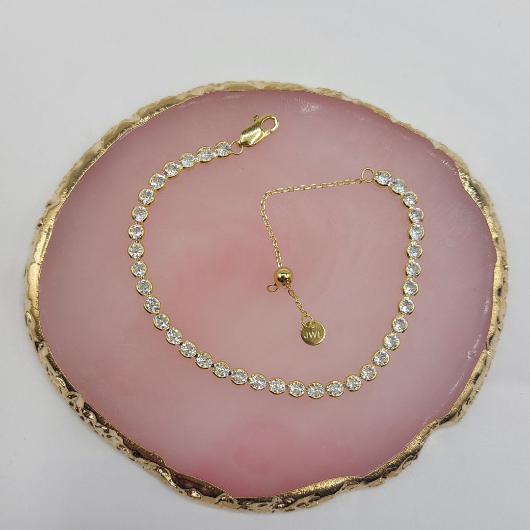 JWL Gold Finish Essential Tennis Bracelet