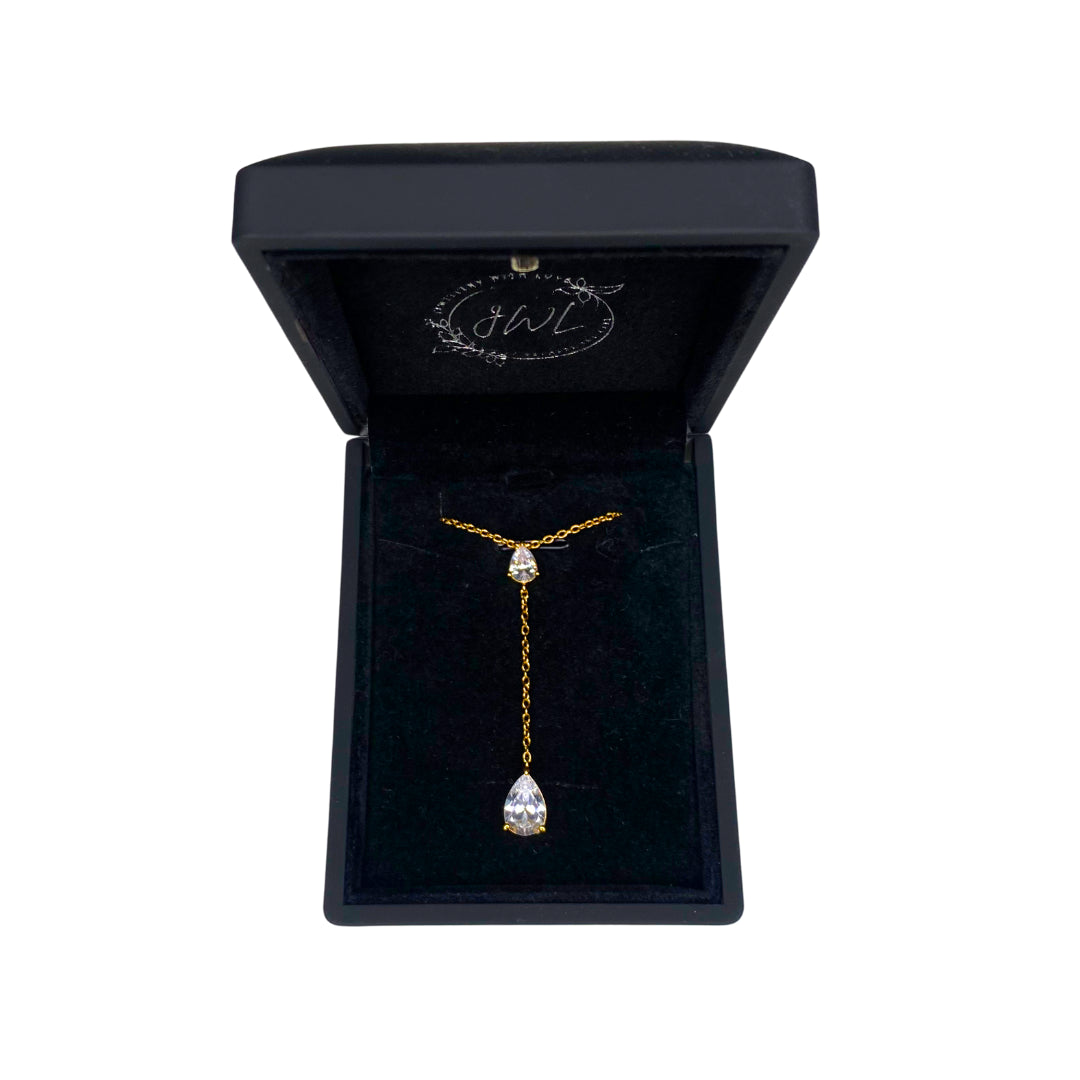 JWL Dewdrop Gold Vermeil Lariat Necklace