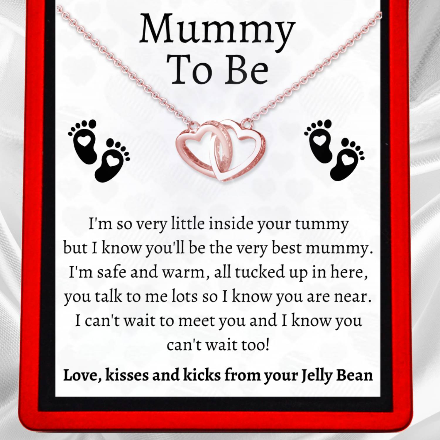 Mummy To Be Interlocking Rose Hearts Necklace - Mummy5