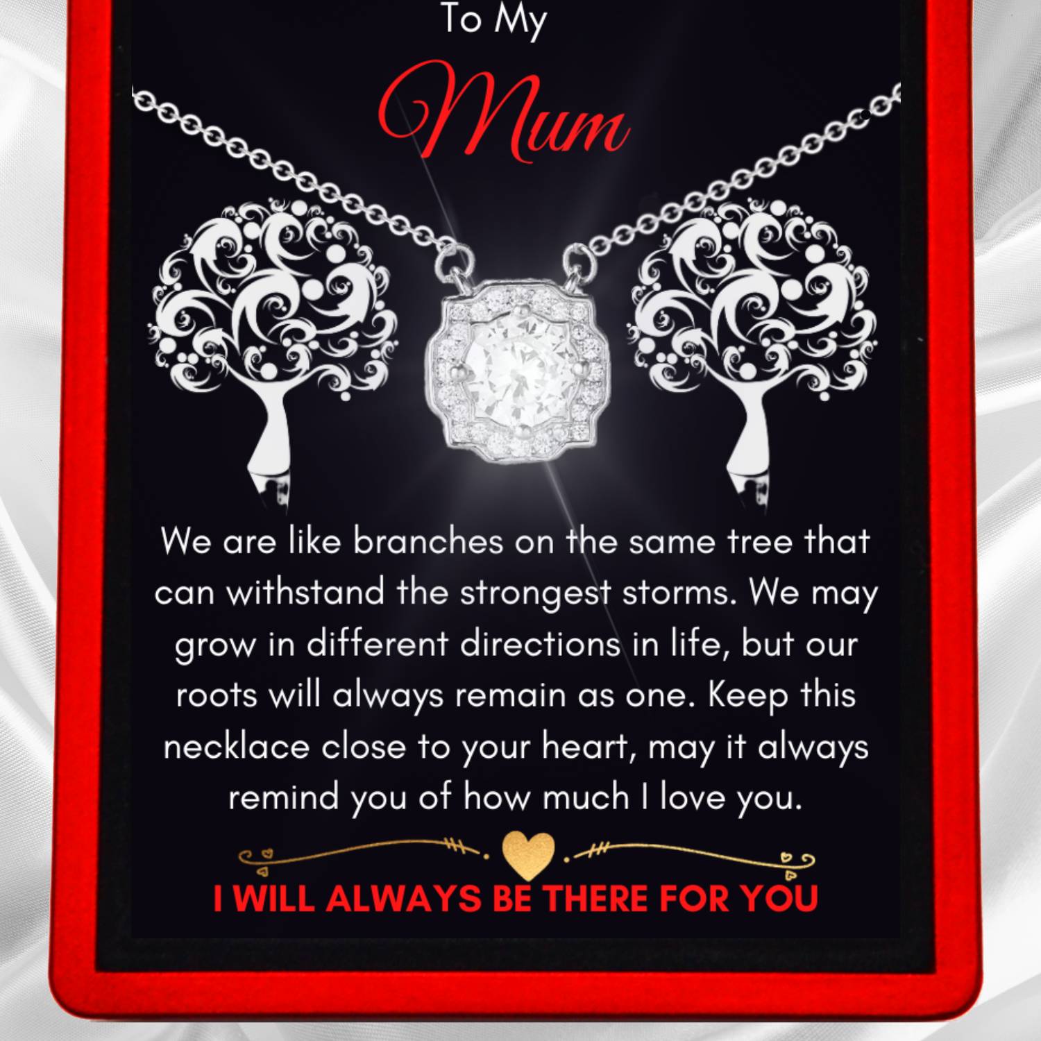 To My Mum - Family Tree Dazzling Necklace - MUM3