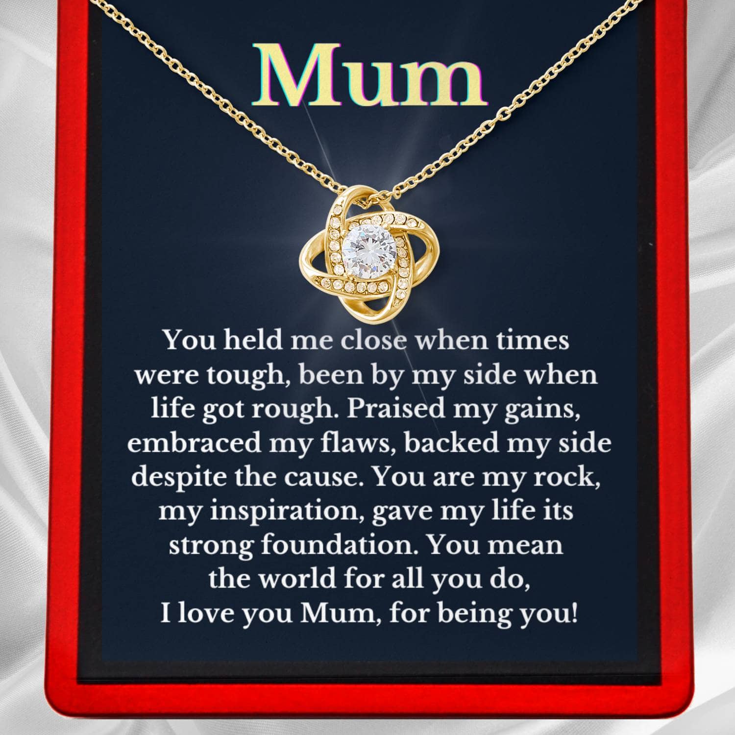 Mum Necklace/Gift - Sterling Silver Love Knot Necklace - Mum22