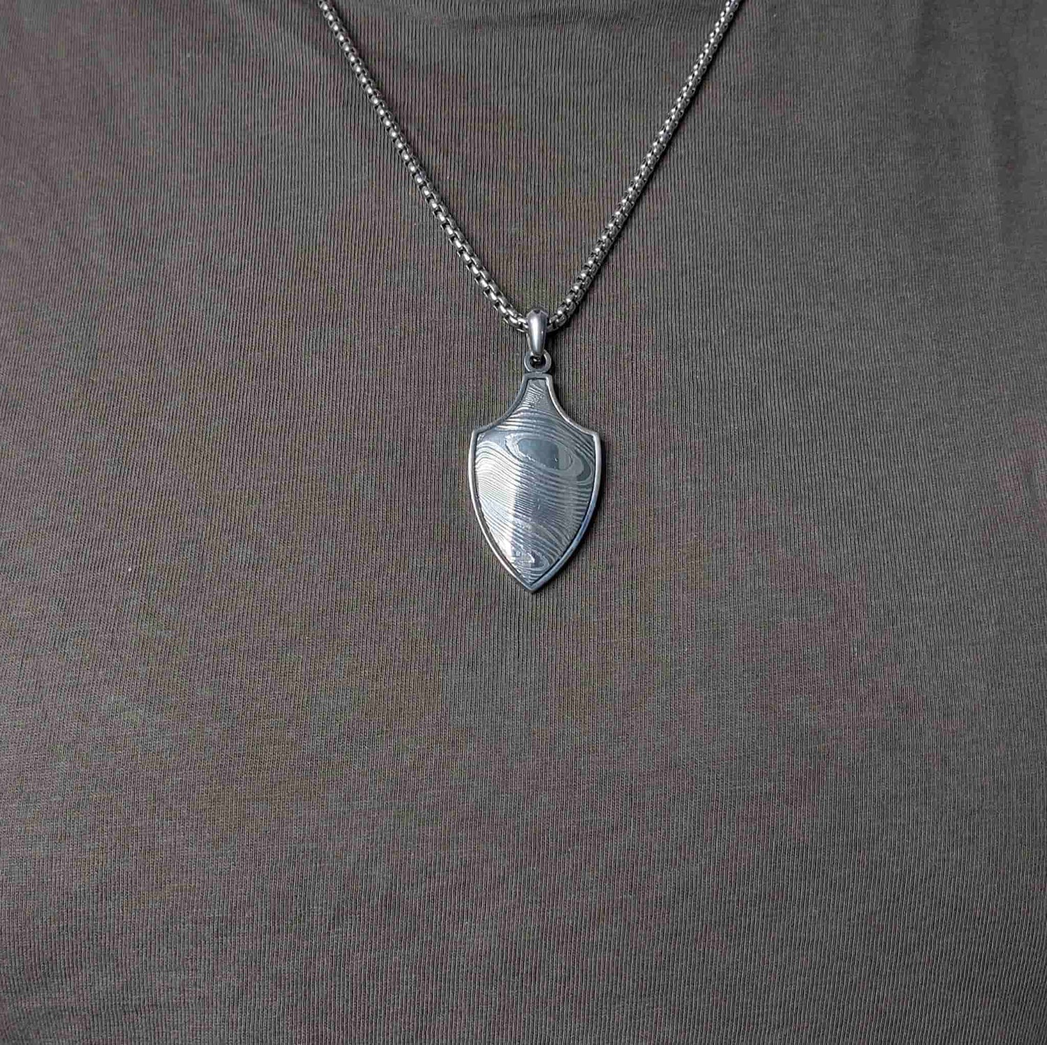 To My Wonderful Husband/Soulmate Damascus Shield Necklace