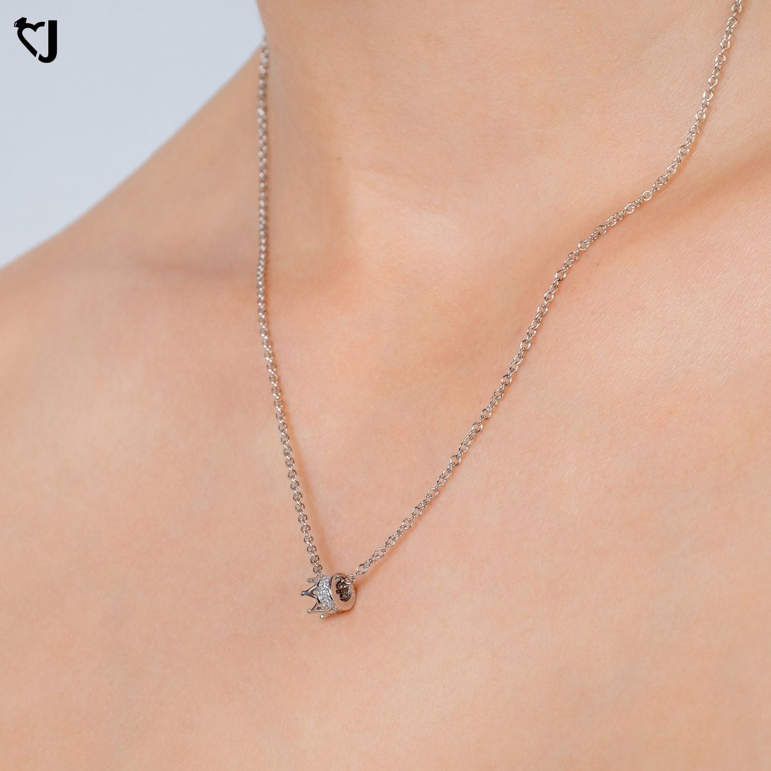 Sterling Silver Crown Necklace