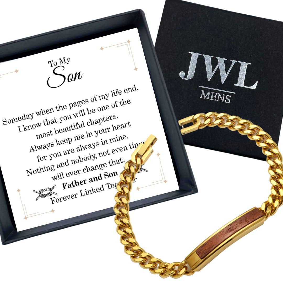 To My Son Golden/Steel Bubinga Bracelet BubSon4