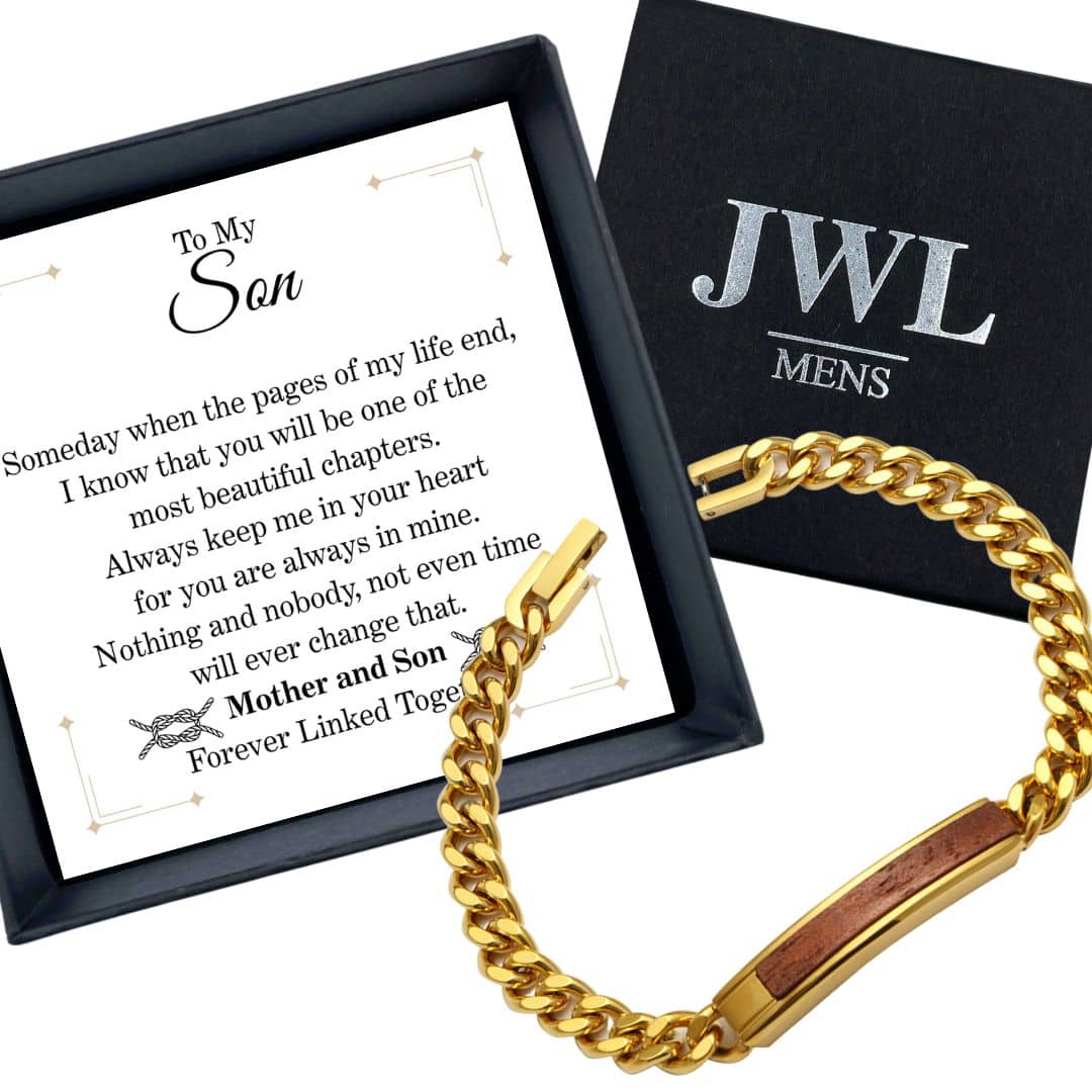 To My Son Golden/Steel Bubinga Bracelet BubSon4