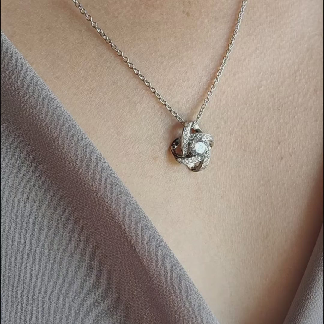 Load and play video in Gallery viewer, To My Bonus Daughter - Sterling Silver Love Knot Necklace
