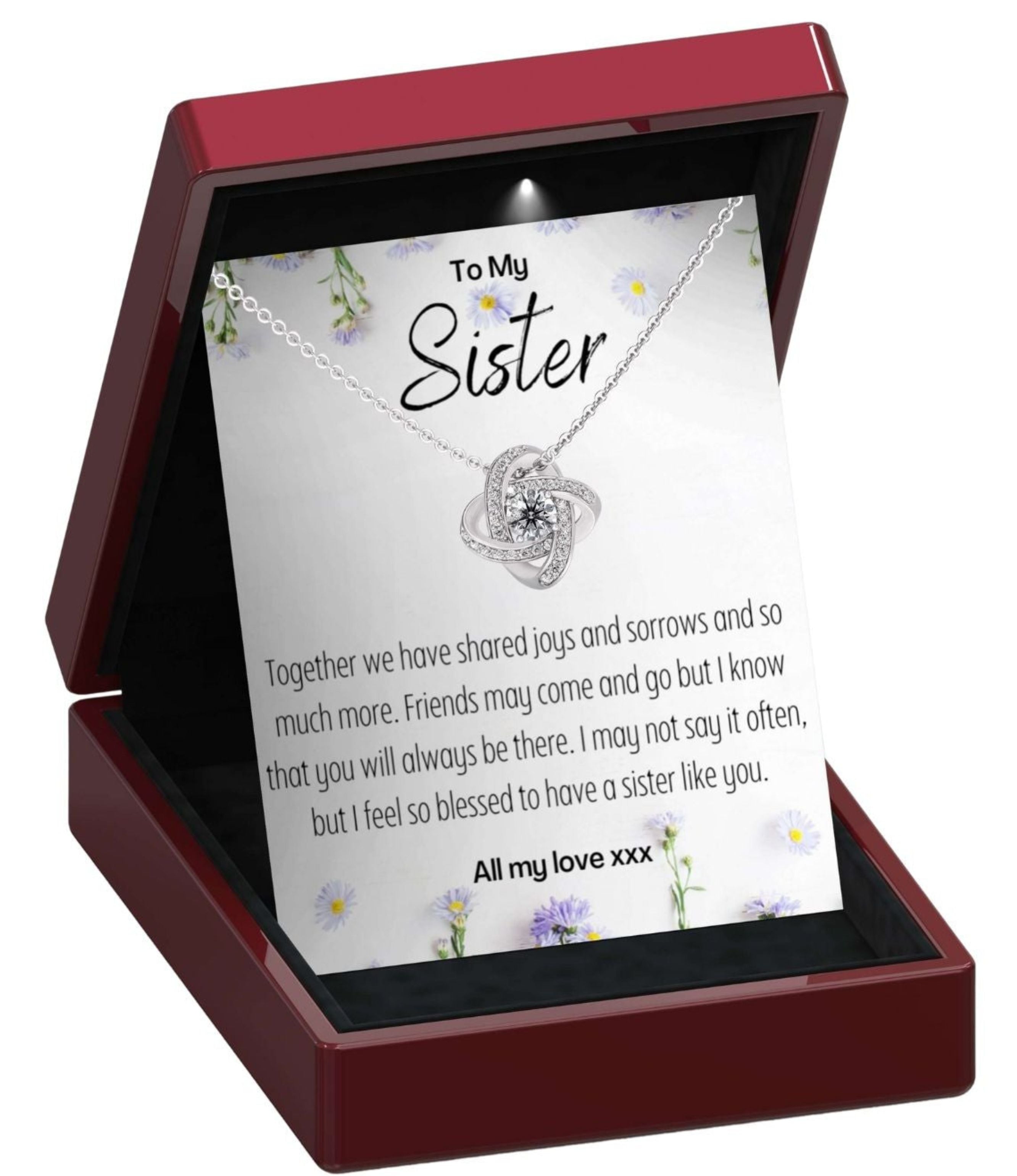 To My Sister 'Blessed' Love Knot Necklace - Sister4