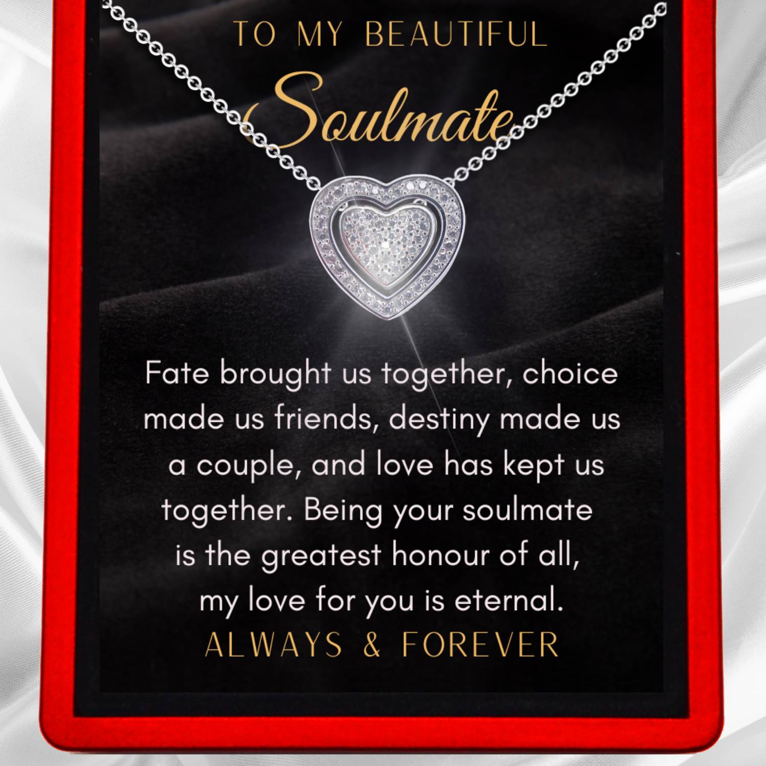 To My Soulmate 3in1 Necklace - Sterling Silver Trinity Necklace - ST15