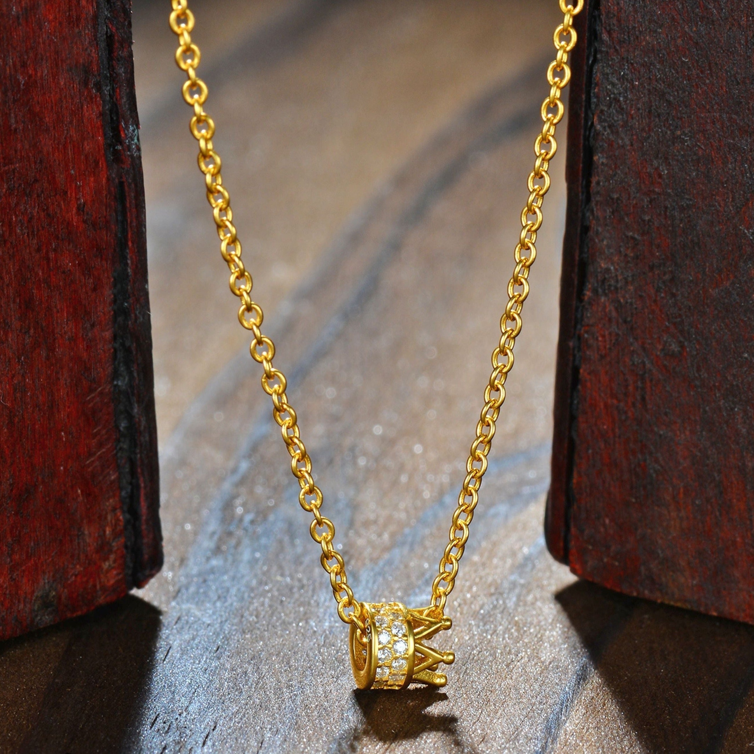 Flower Girl Crown Necklace - Gold Vermeil or Silver