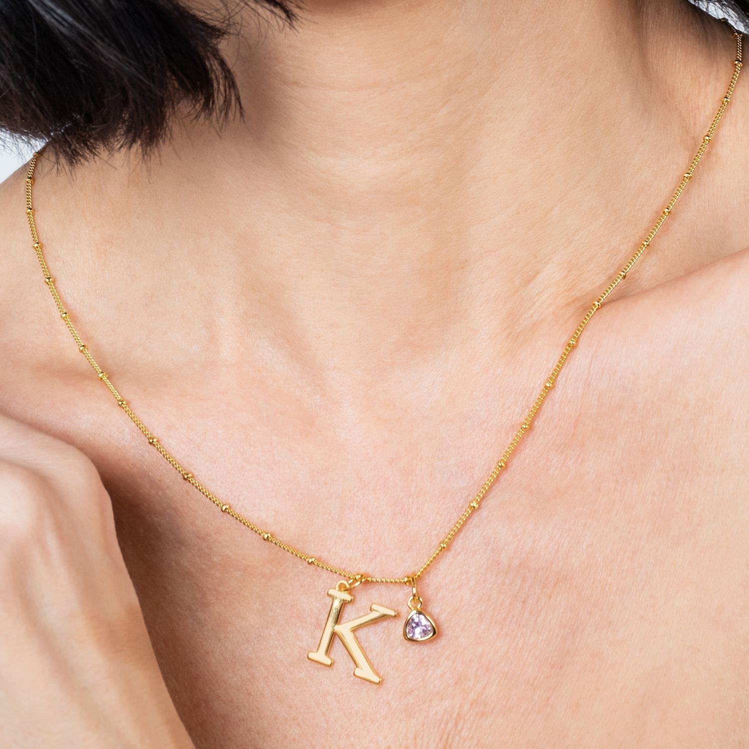 To My Wife 'Life Partner' Vermeil Initial Necklace WF22