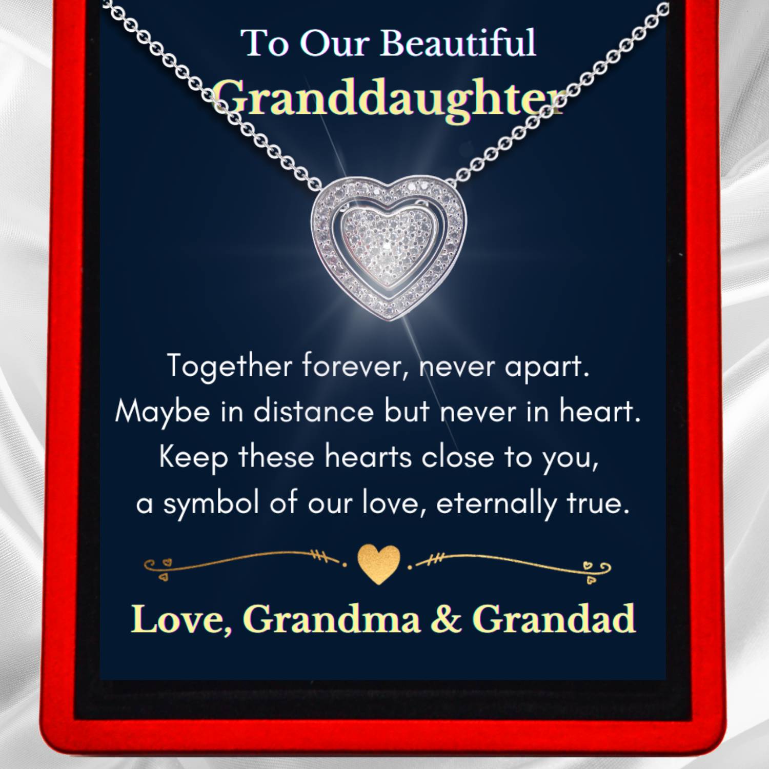 To My Granddaughter 3in1 Necklace - Sterling Silver Trinity Necklace - GD13