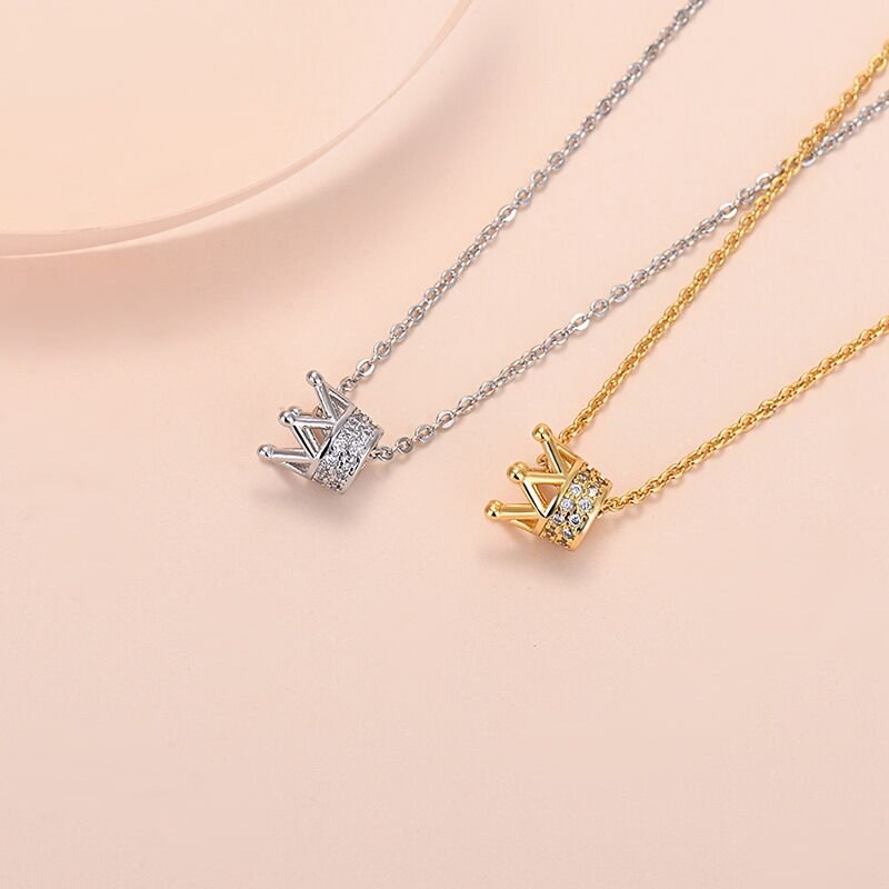 Sterling Silver Crown Necklace