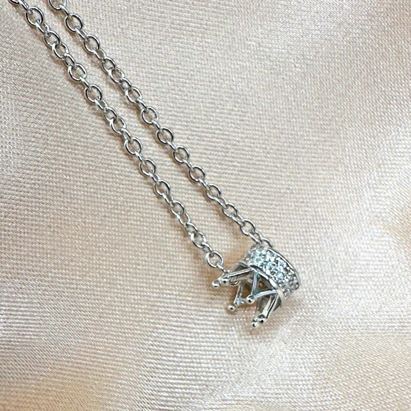 Sterling Silver Crown Necklace
