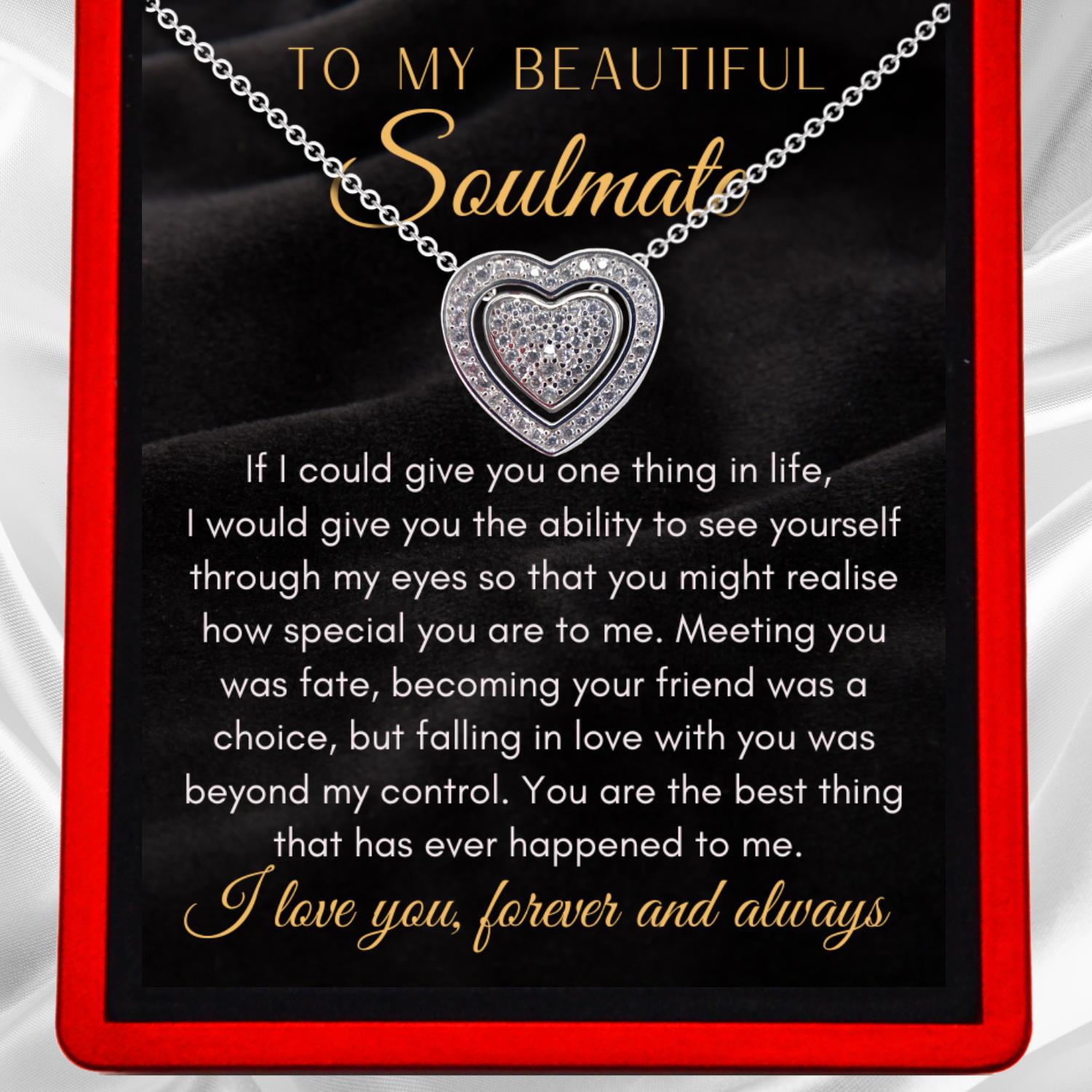 To My Soulmate 'Love Beyond My Control' 3in1 Necklace - Sterling Silver Trinity Heart Necklace - ST13