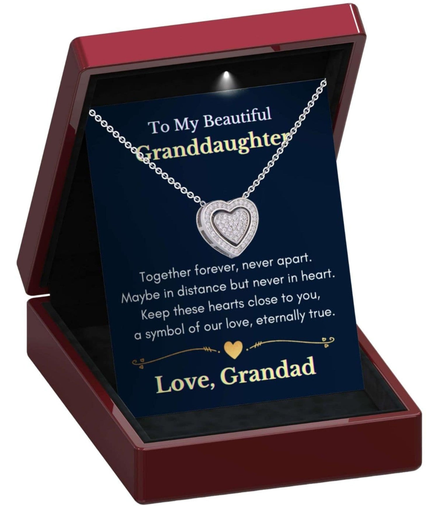 To My Granddaughter 3in1 Necklace - Sterling Silver Trinity Necklace - GD13