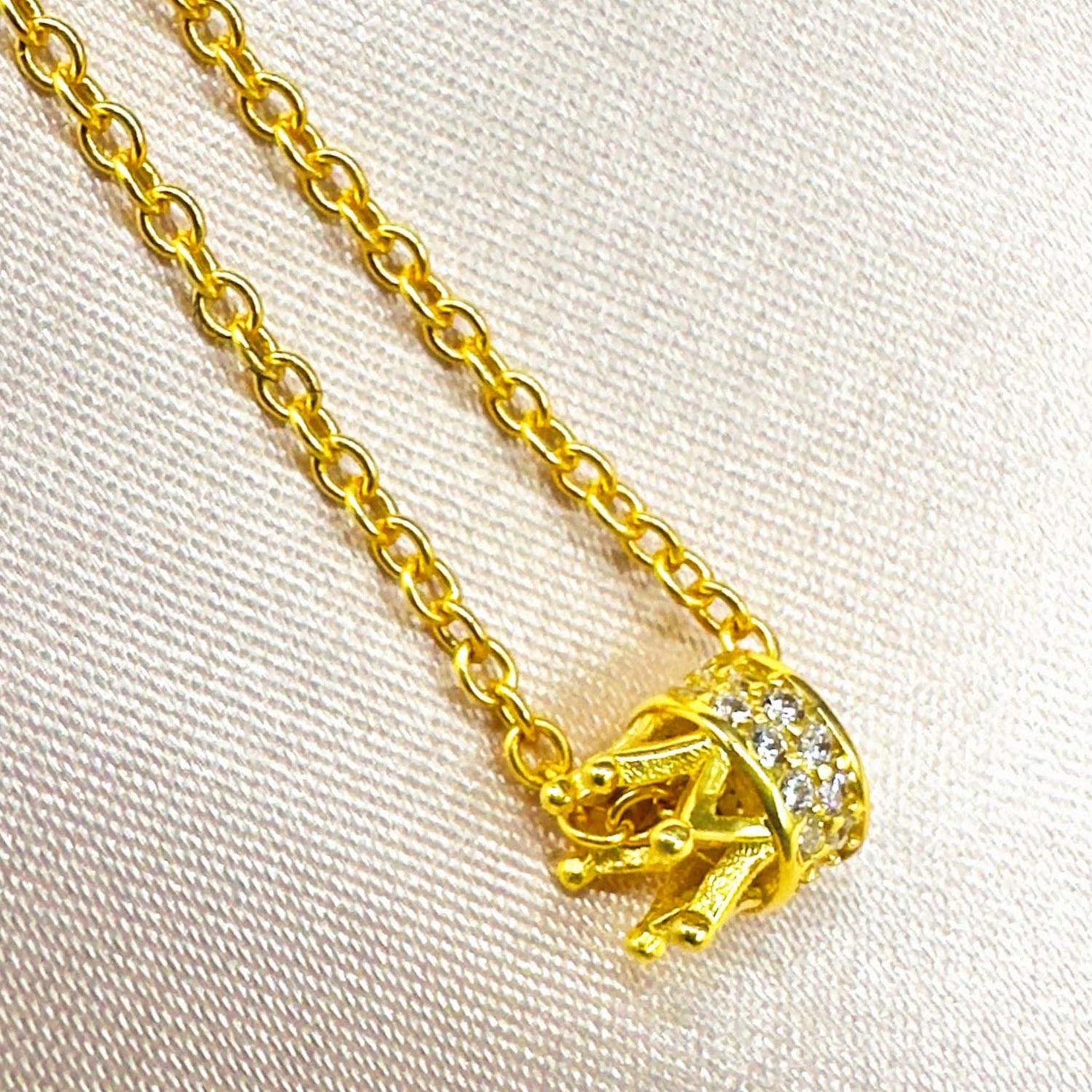 Exquisite Crown Necklace - Gold Vermeil