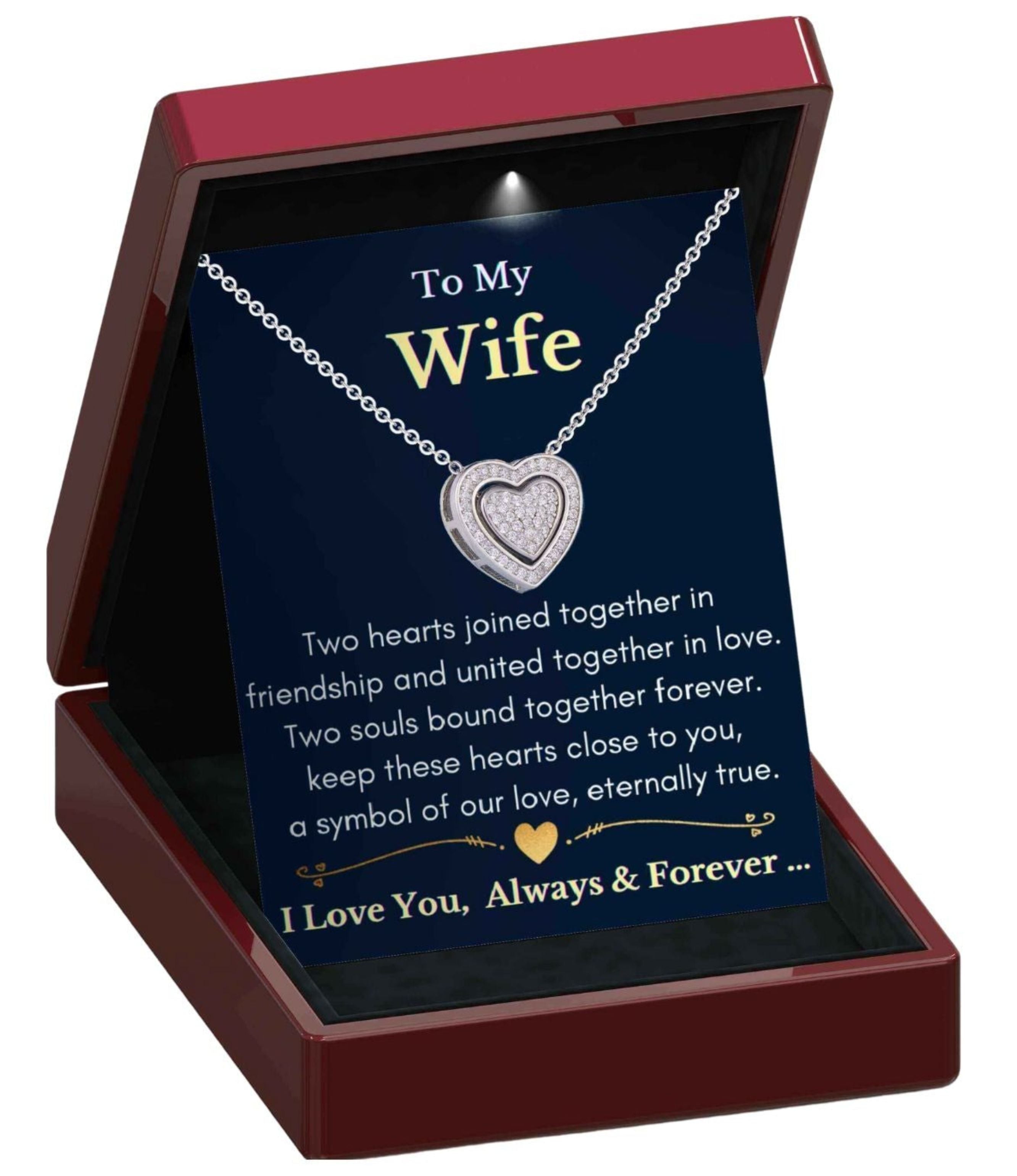 To My Wife 3 in 1 Necklace - Sterling Silver Trinity Necklace - WF5
