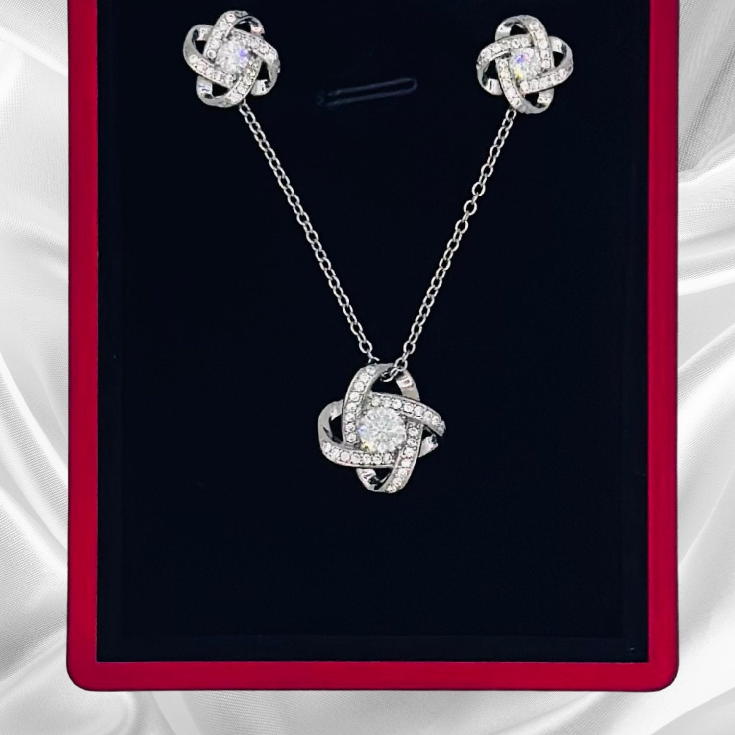 Love Knot Jewellery Set, Necklace and Earrings - KnotSet