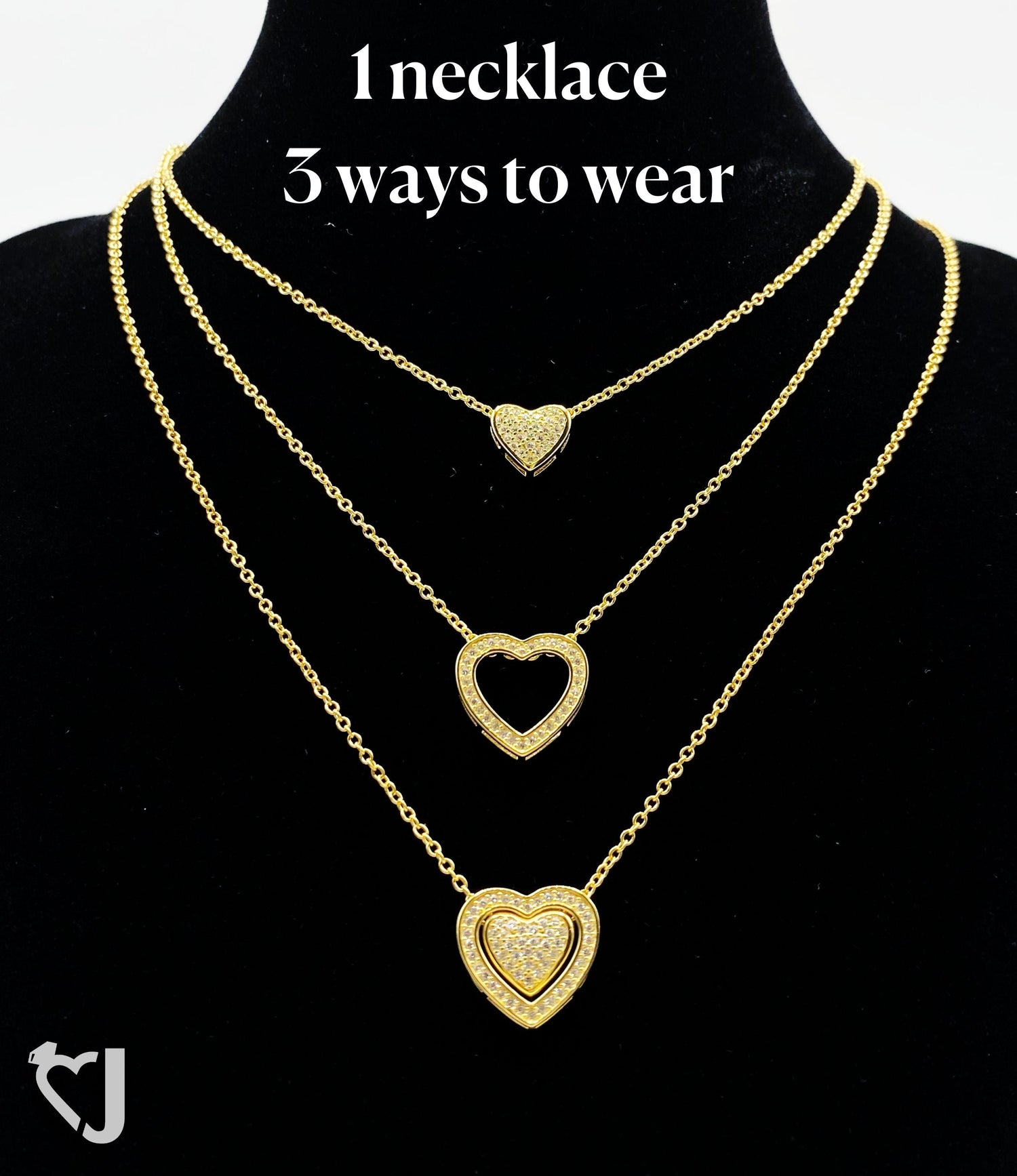 Upgrade/Substitute the Silver Necklace with 18ct Gold Vermeil Trinity Heart Necklace (cannot be ordered on its own without the silver necklace)