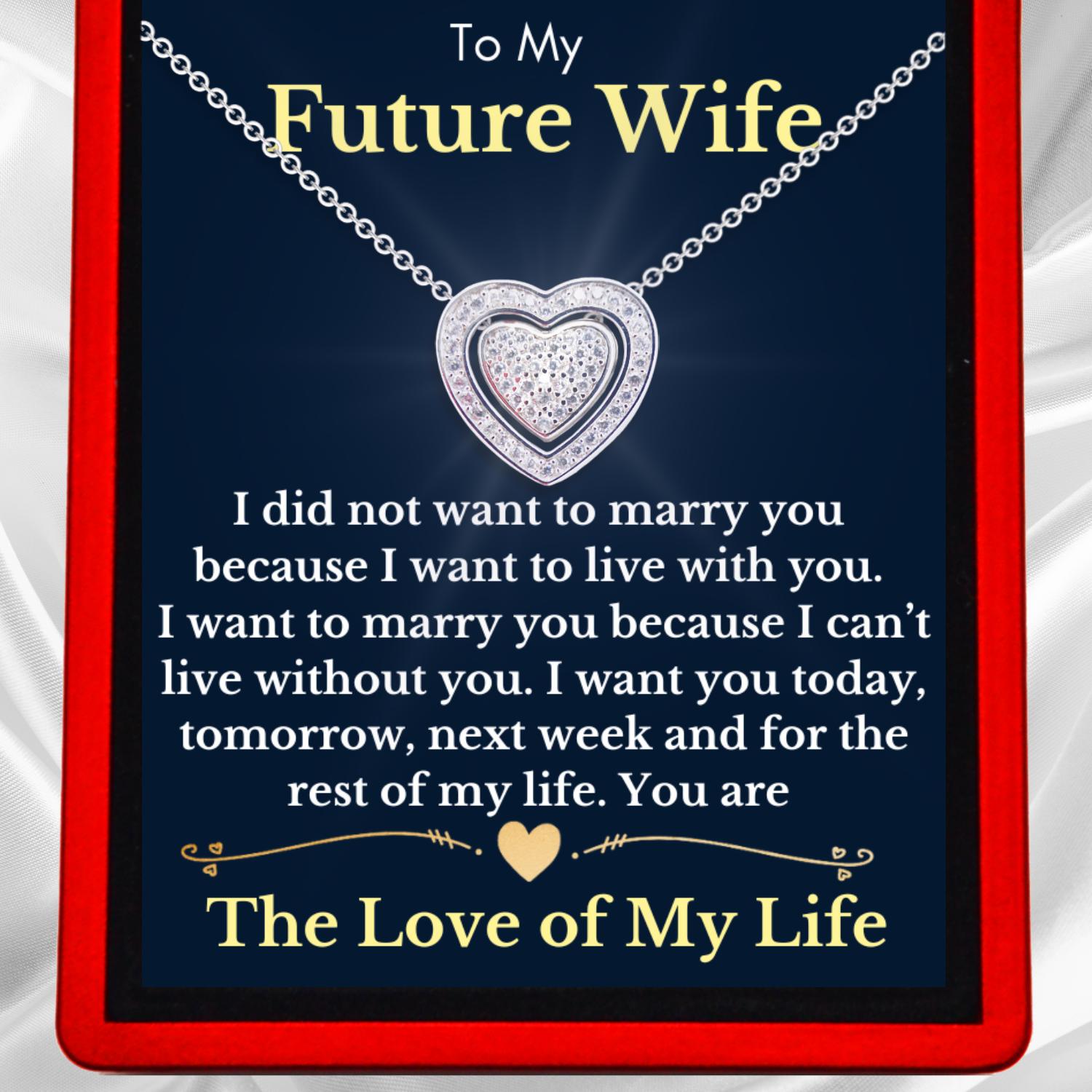 To My Future Wife 3in1 Necklace - Sterling Silver Trinity Necklace - FW4