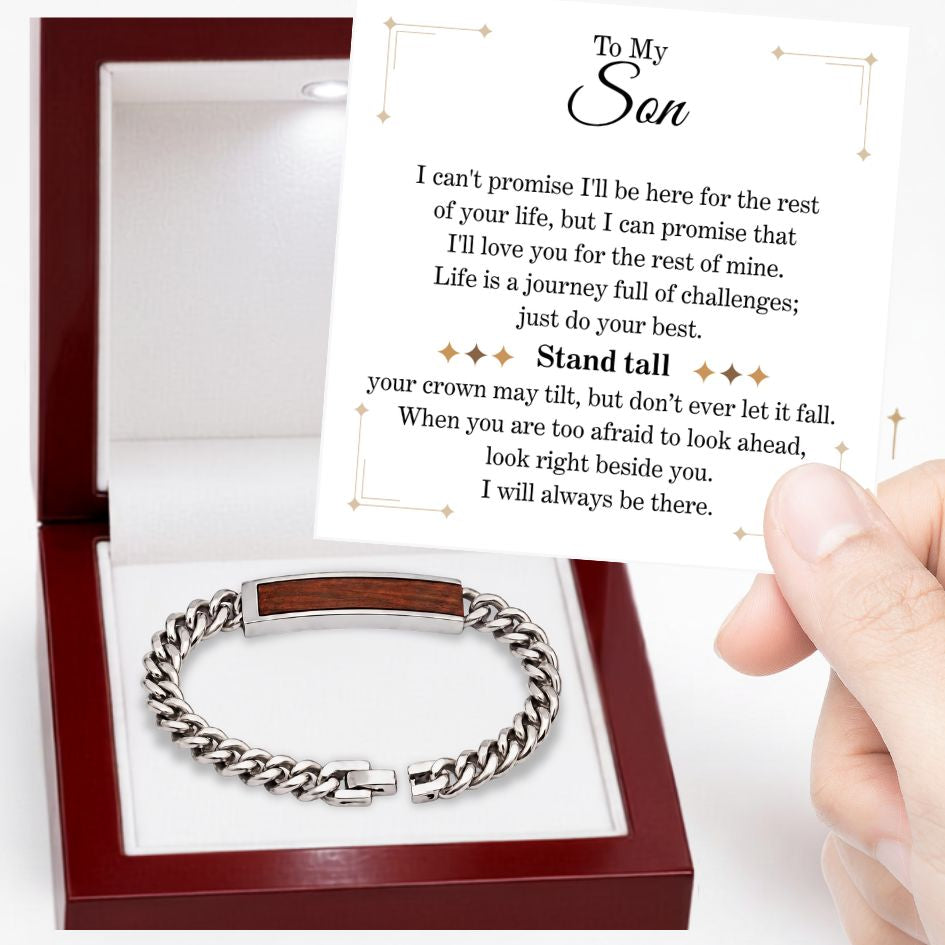 To My Son Golden/Steel Bubinga Bracelet BubSon2