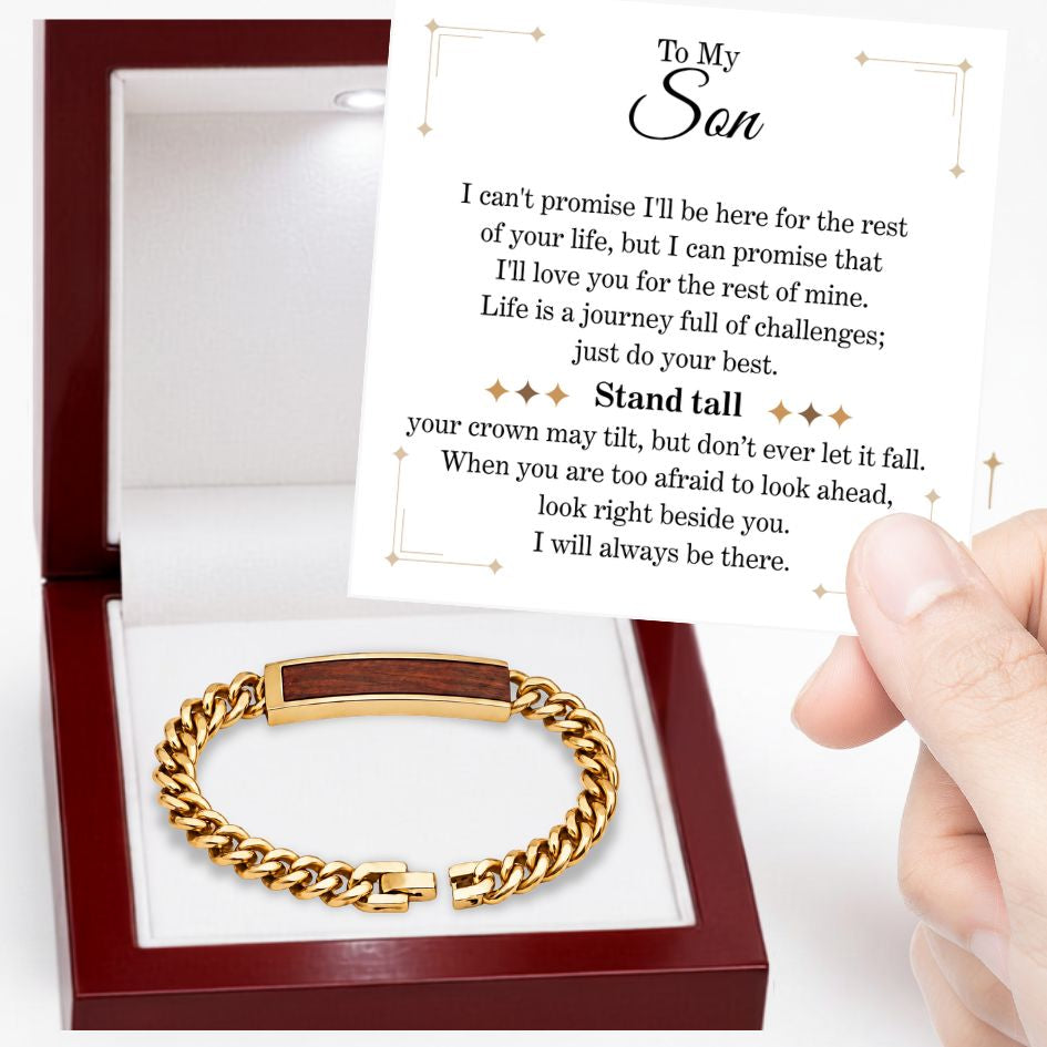 To My Son Golden/Steel Bubinga Bracelet BubSon2