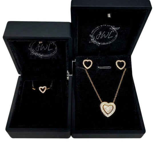 All My Love - Gold Vermeil Love Heart Set - Necklace, Earrings and Ring - MyLoveSet