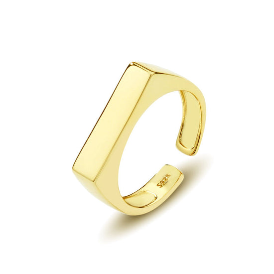 Horizon Signet Ring - Sterling Silver or Gold Vermeil