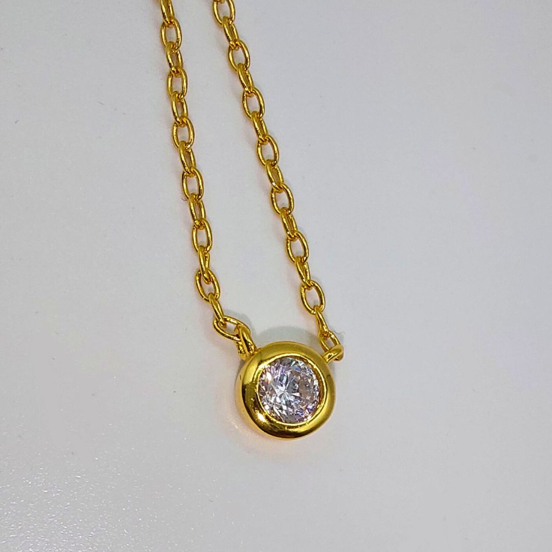 Solitaire Gold Vermeil Necklace