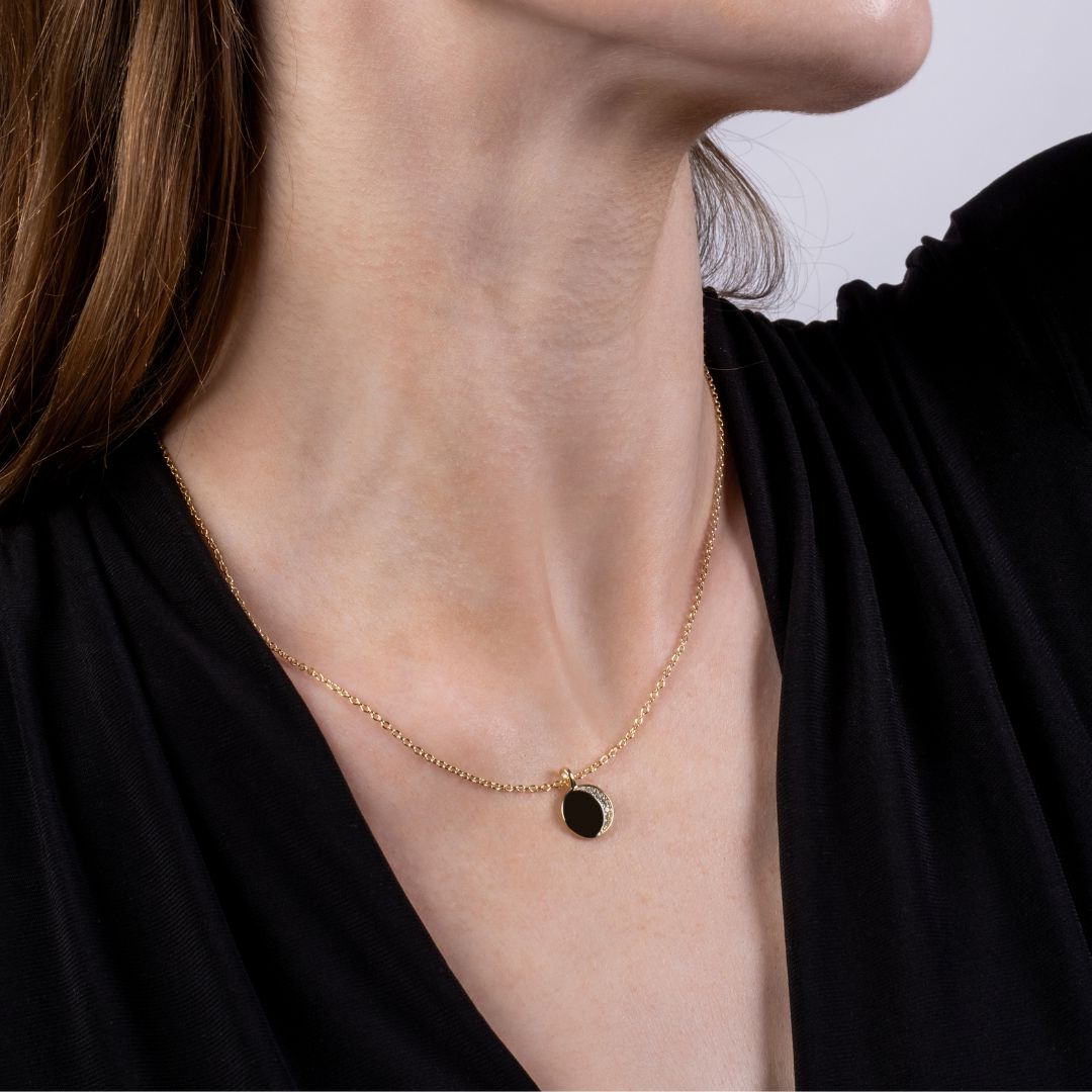 Crescent Coin Necklace - Gold Plated