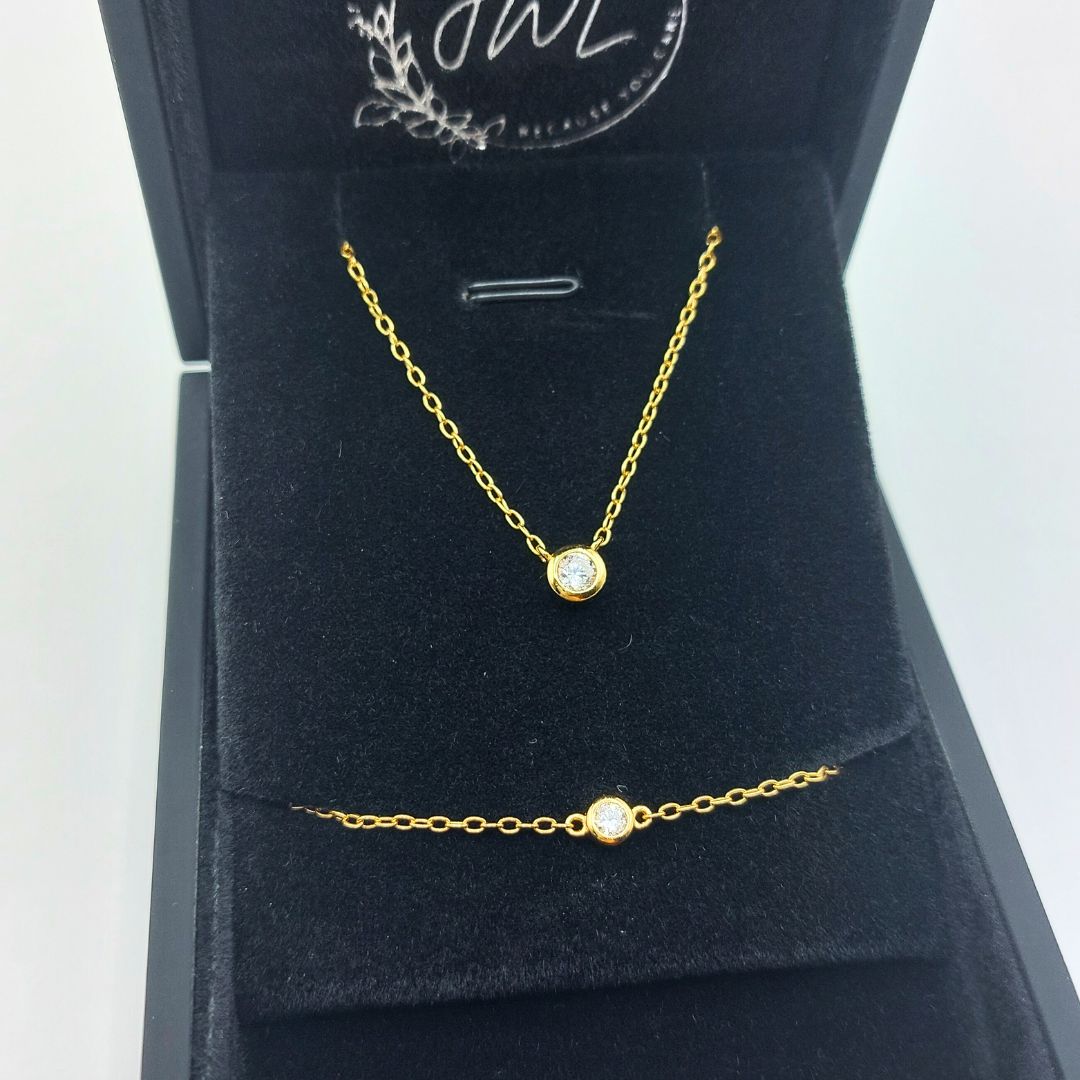 Solitaire Gold Vermeil Necklace