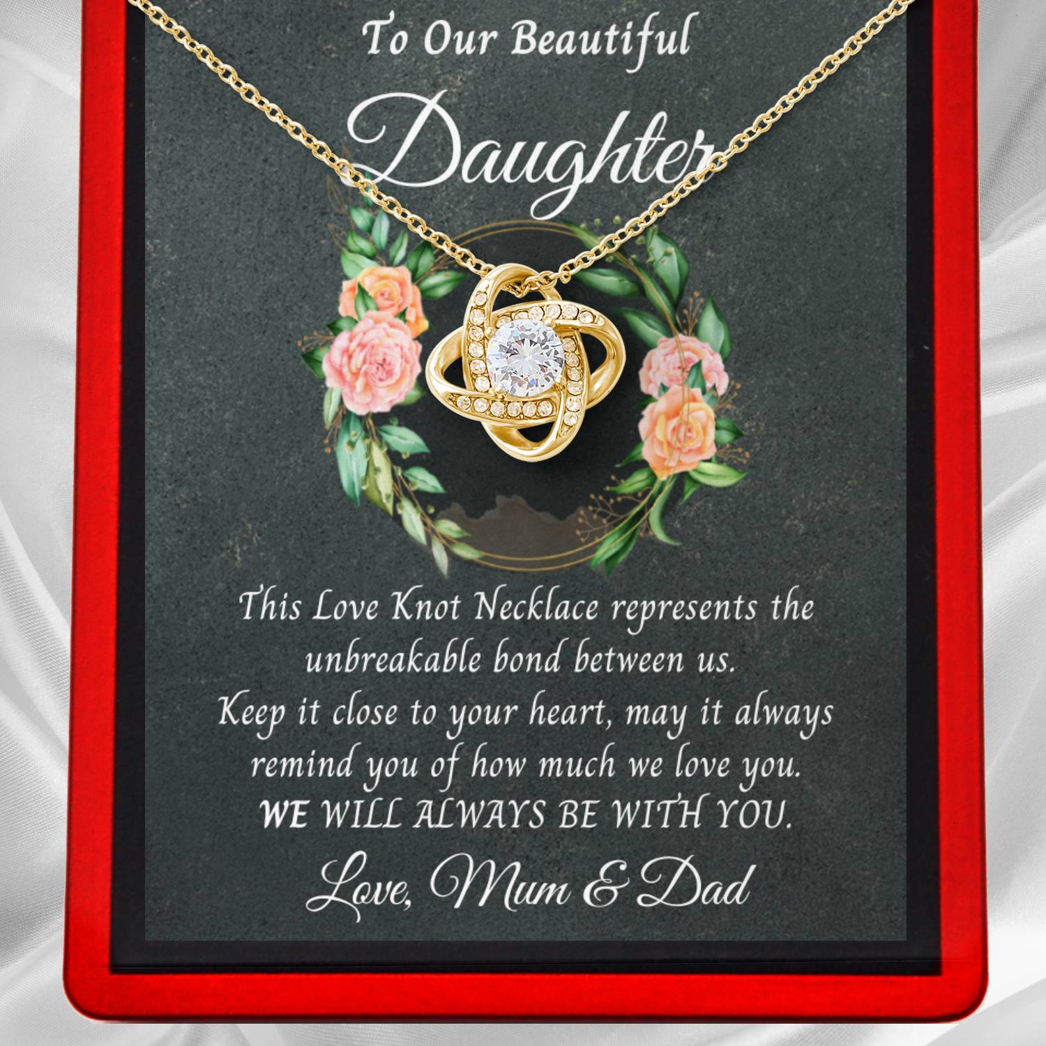 To Our Beautiful Daughter - Love Knot Necklace