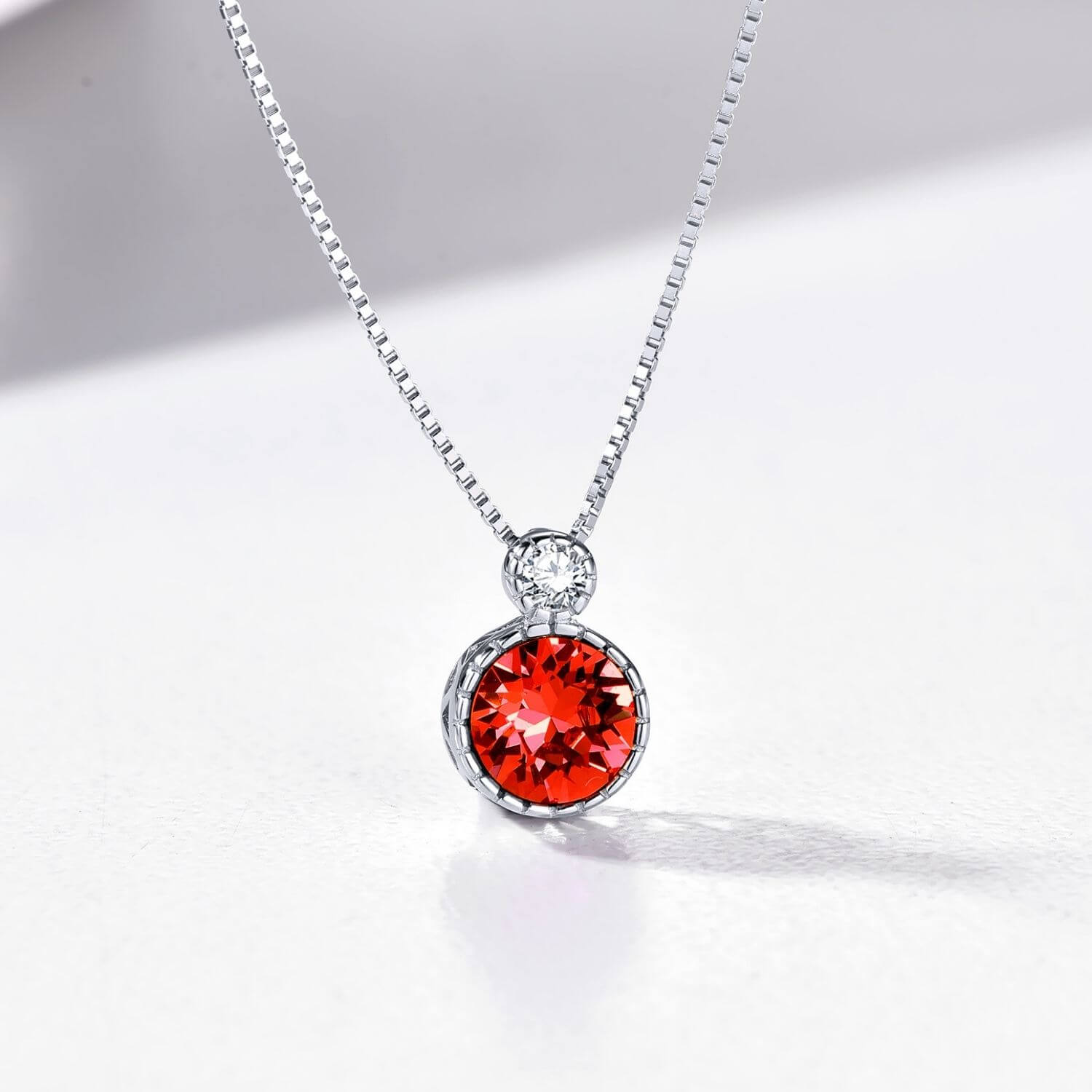 Classic Ruby Red Colour Solitaire Jewellery Set with Austrian Crystals