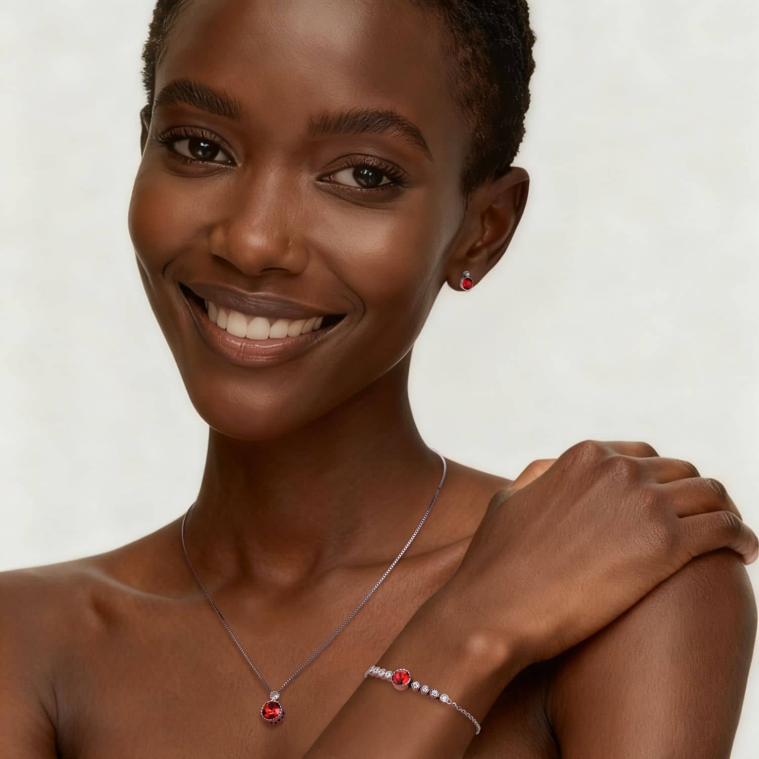 Classic Austrian Crystal Jewellery Set - Choose Birthstone Colour