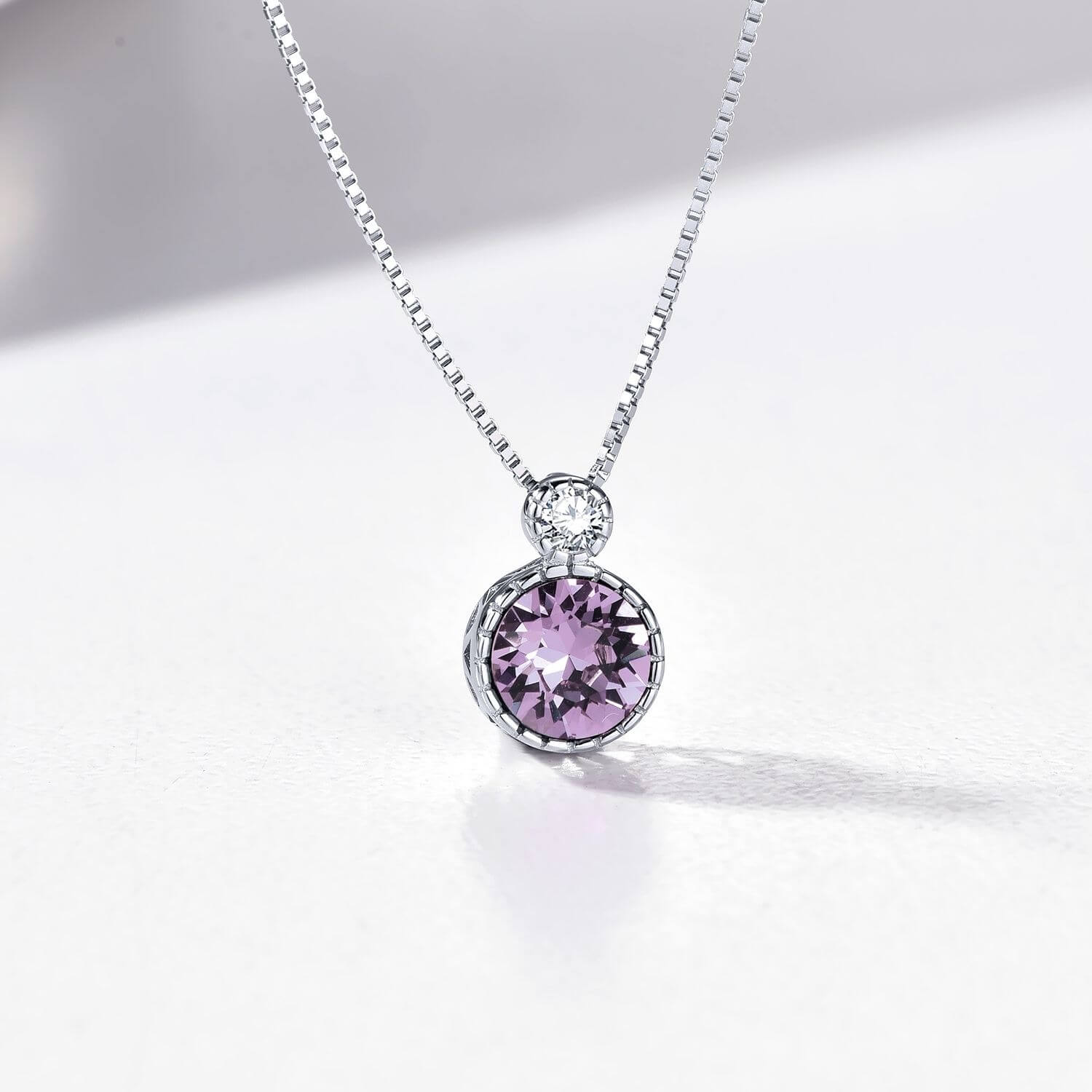 Classic Alexandrite Purple Colour Solitaire Jewellery Set with Austrian Crystals
