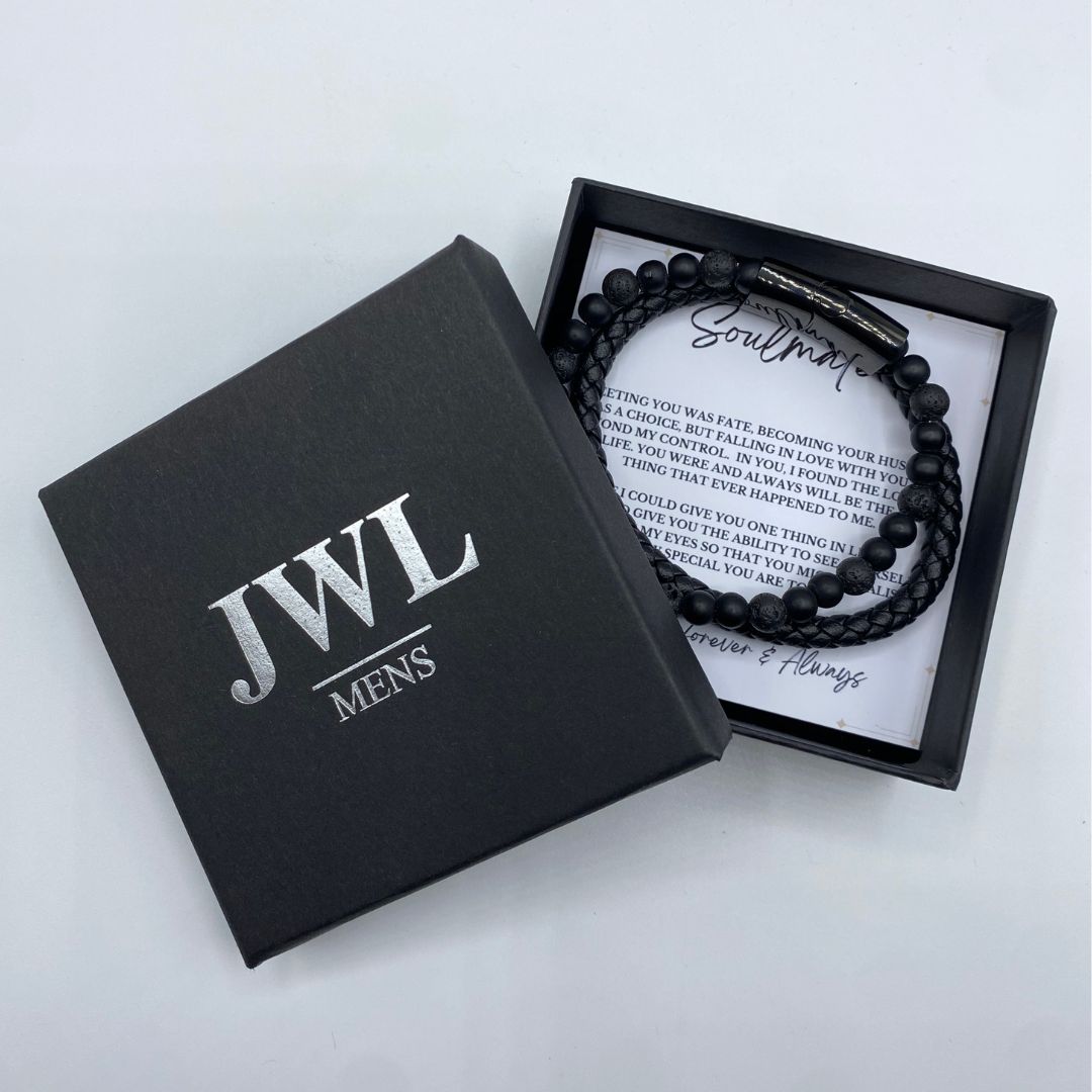 Son/Soulmate Leather and Bead Bracelet - JWL Men's Bracelet