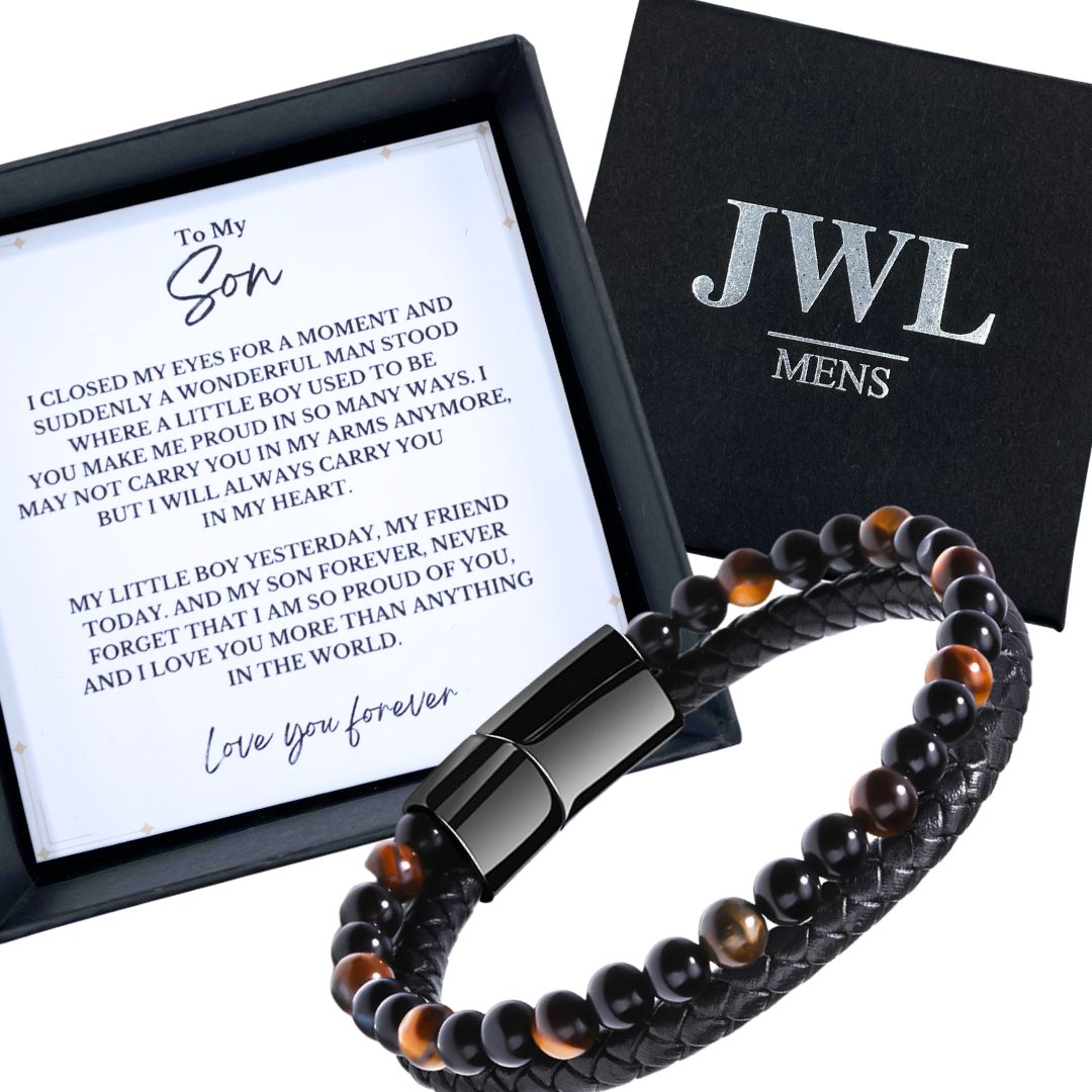 Son/Soulmate Leather and Bead Bracelet - JWL Men's Bracelet