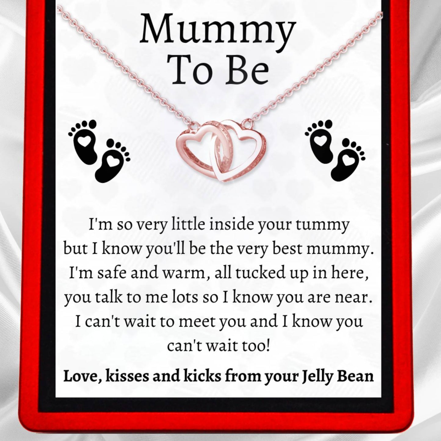 Mummy To Be Interlocking Rose Hearts Necklace - Mummy5 - Jewellery With Love