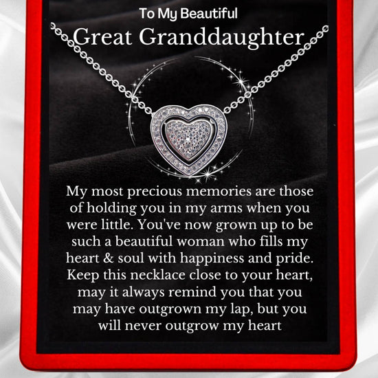 To My Great Granddaughter Trinity Love Heart Necklace GGD1