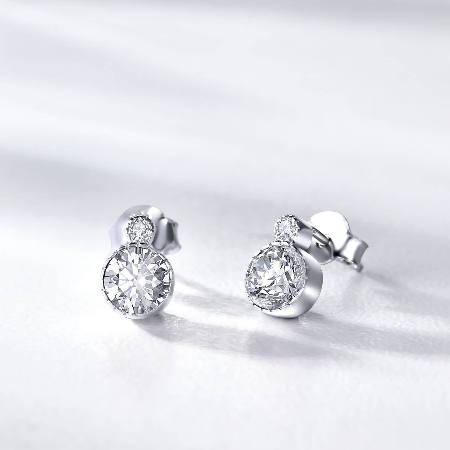 Classic Diamond White Colour Solitaire Jewellery Set with Austrian Crystals