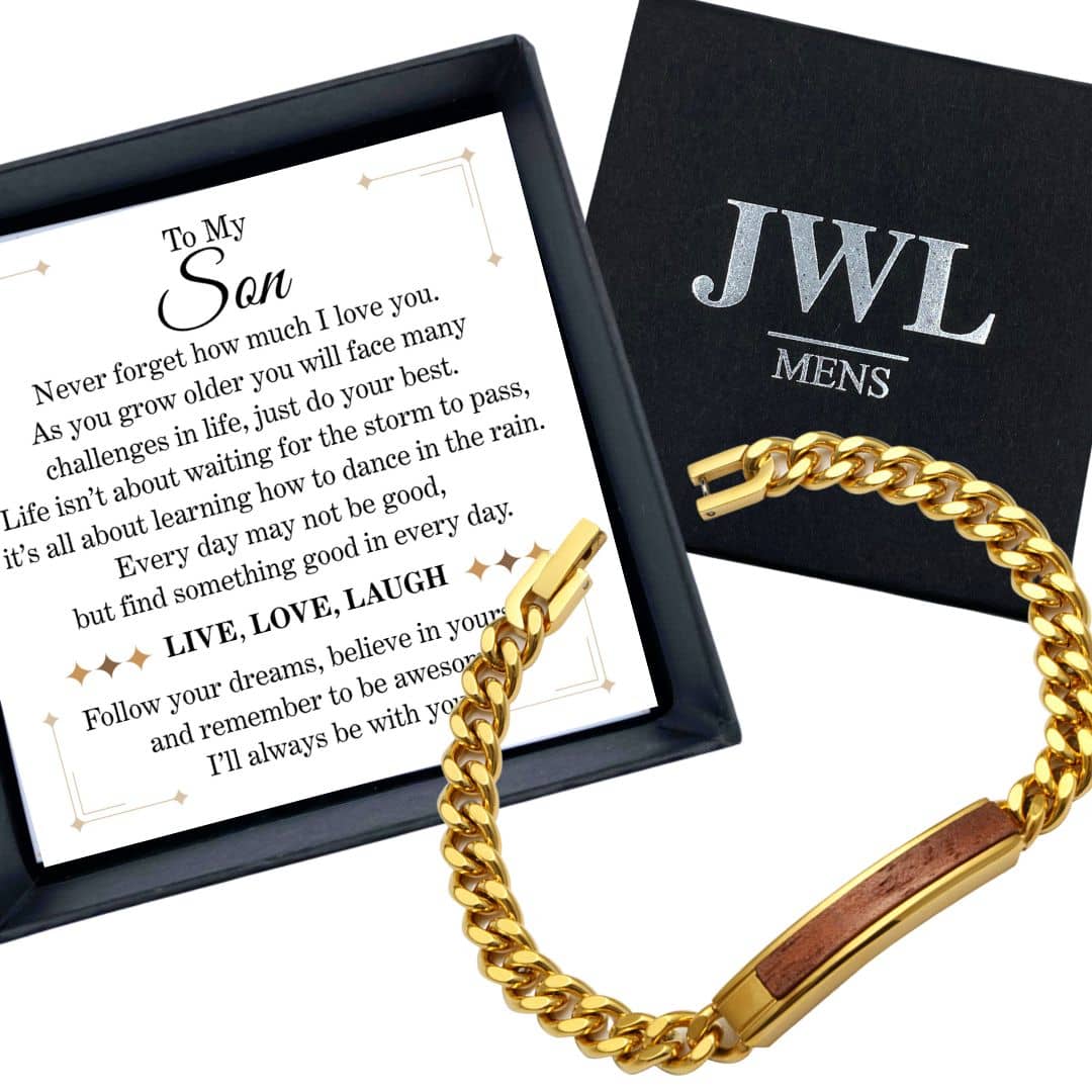 To My Son Golden/Steel Bubinga Bracelet BubSon3