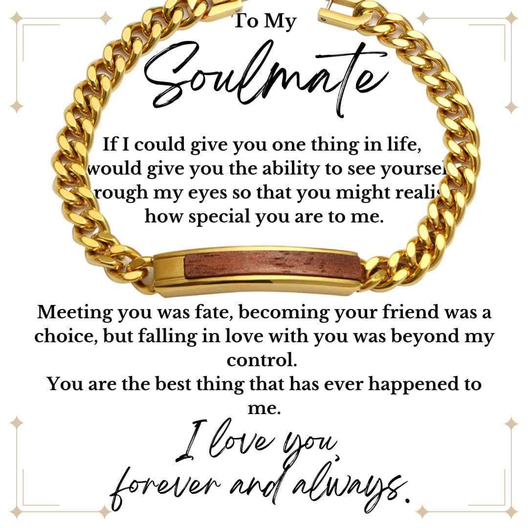 To My Soulmate Golden/Steel Bubinga Bracelet