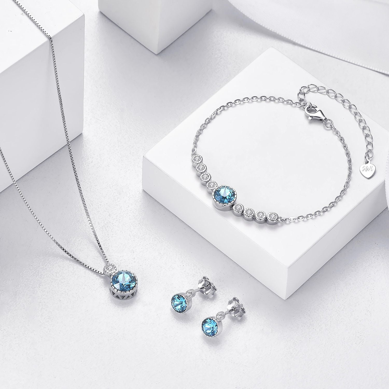 Classic Austrian Crystal Jewellery Set - Choose Birthstone Colour