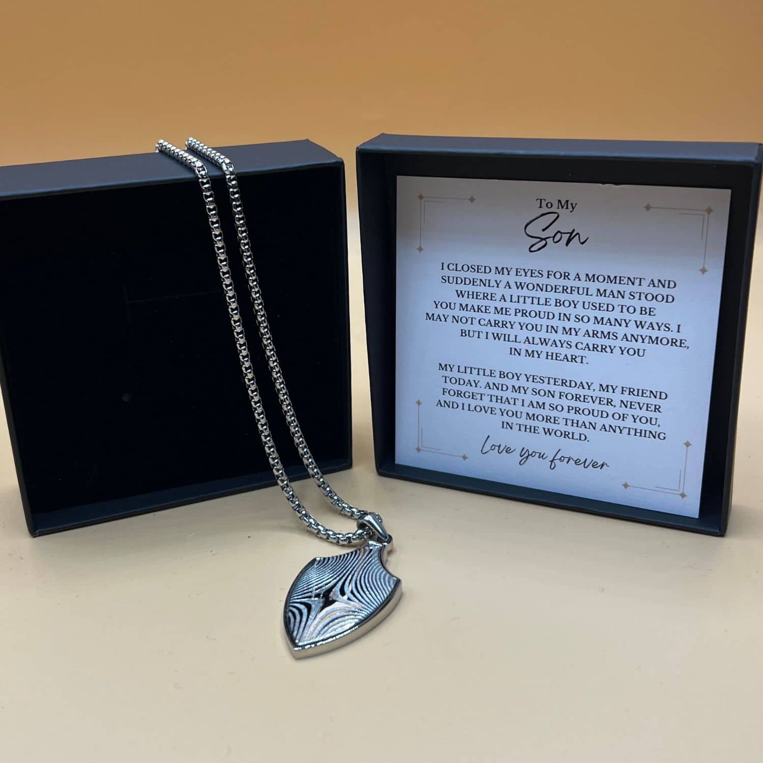 To My Son - Guardian Shield Necklace