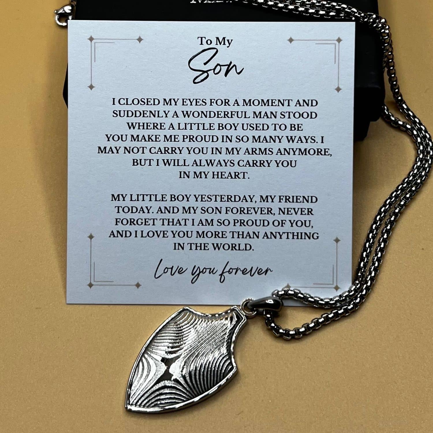 To My Son - Guardian Shield Necklace