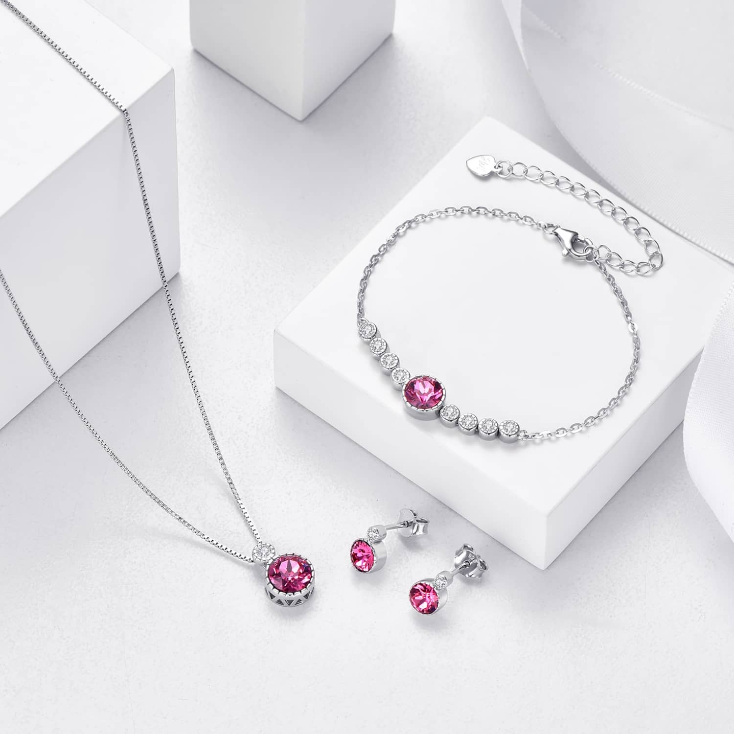 Classic Austrian Crystal Jewellery Set - Choose Birthstone Colour