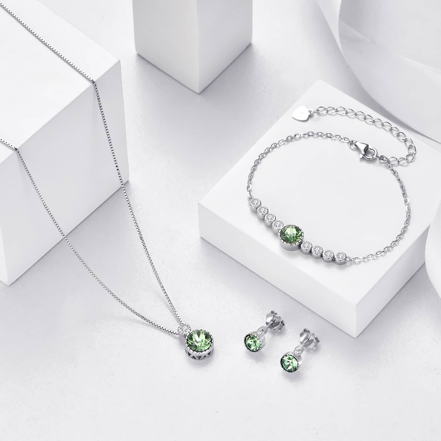 Classic Austrian Crystal Jewellery Set - Choose Birthstone Colour