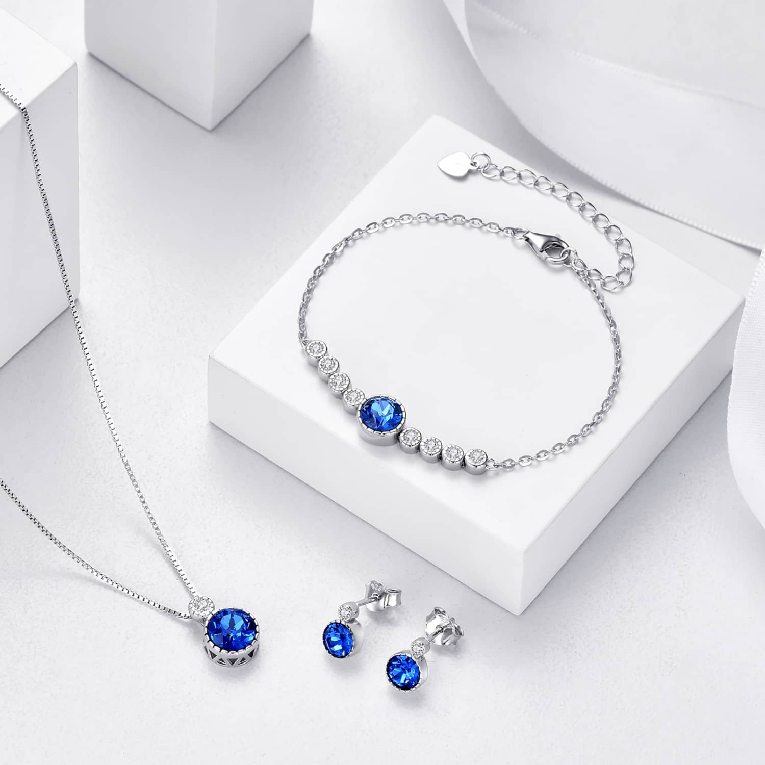 Classic Austrian Crystal Jewellery Set - Choose Birthstone Colour